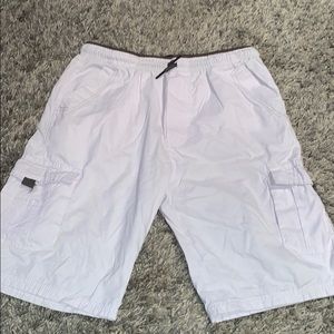 Boys White cargo shorts.